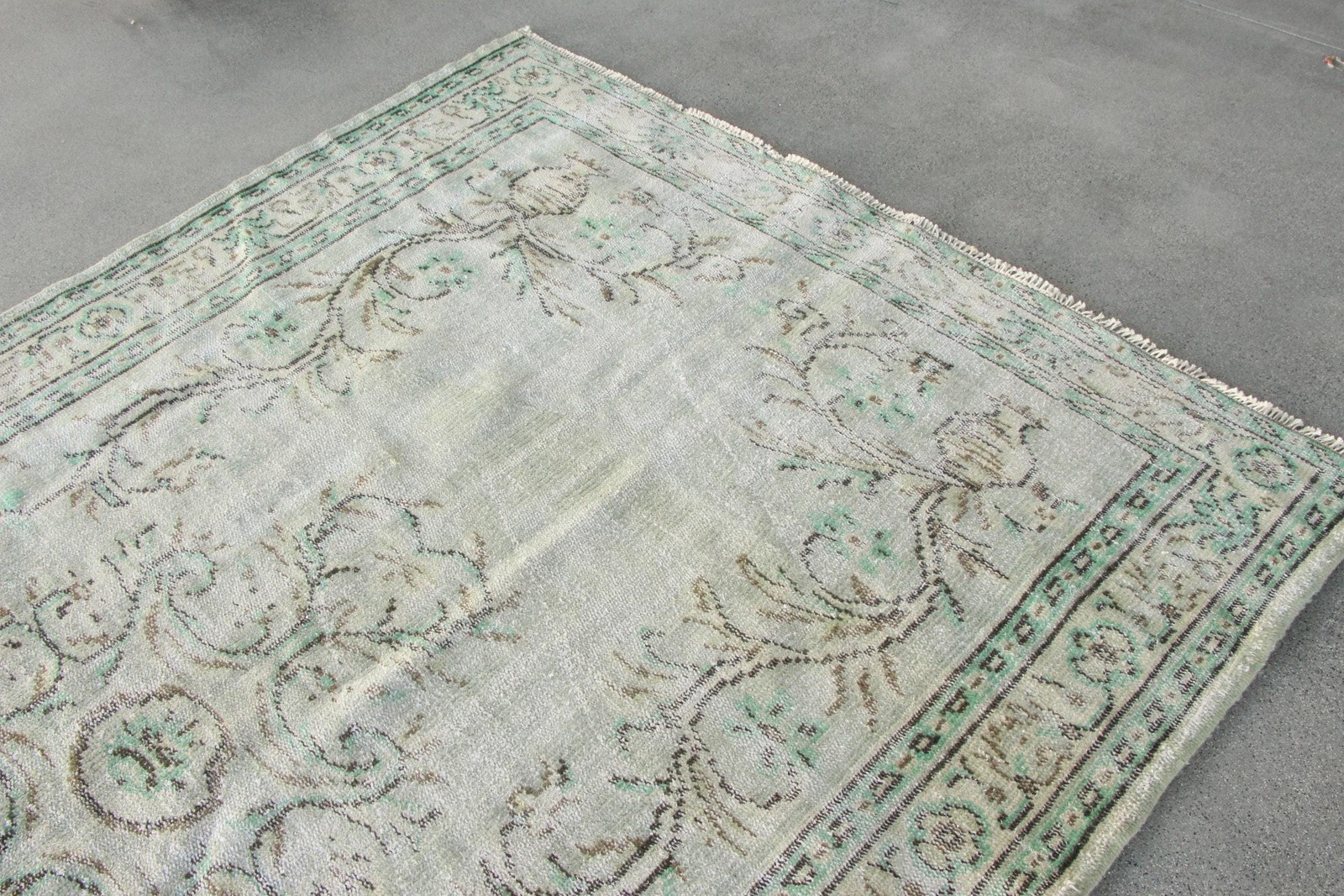 5,4×8,3 ft Turkish Rug, Rug, Green Moroccan Rug Wool