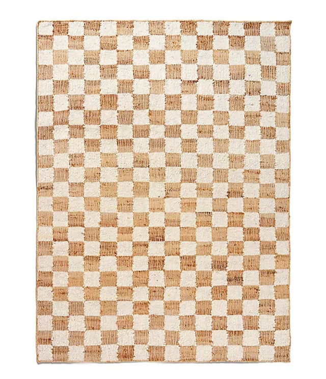Handmade woven Wool Jute Blend Rug Brown Abstract Modern Area Carpet 9×12
