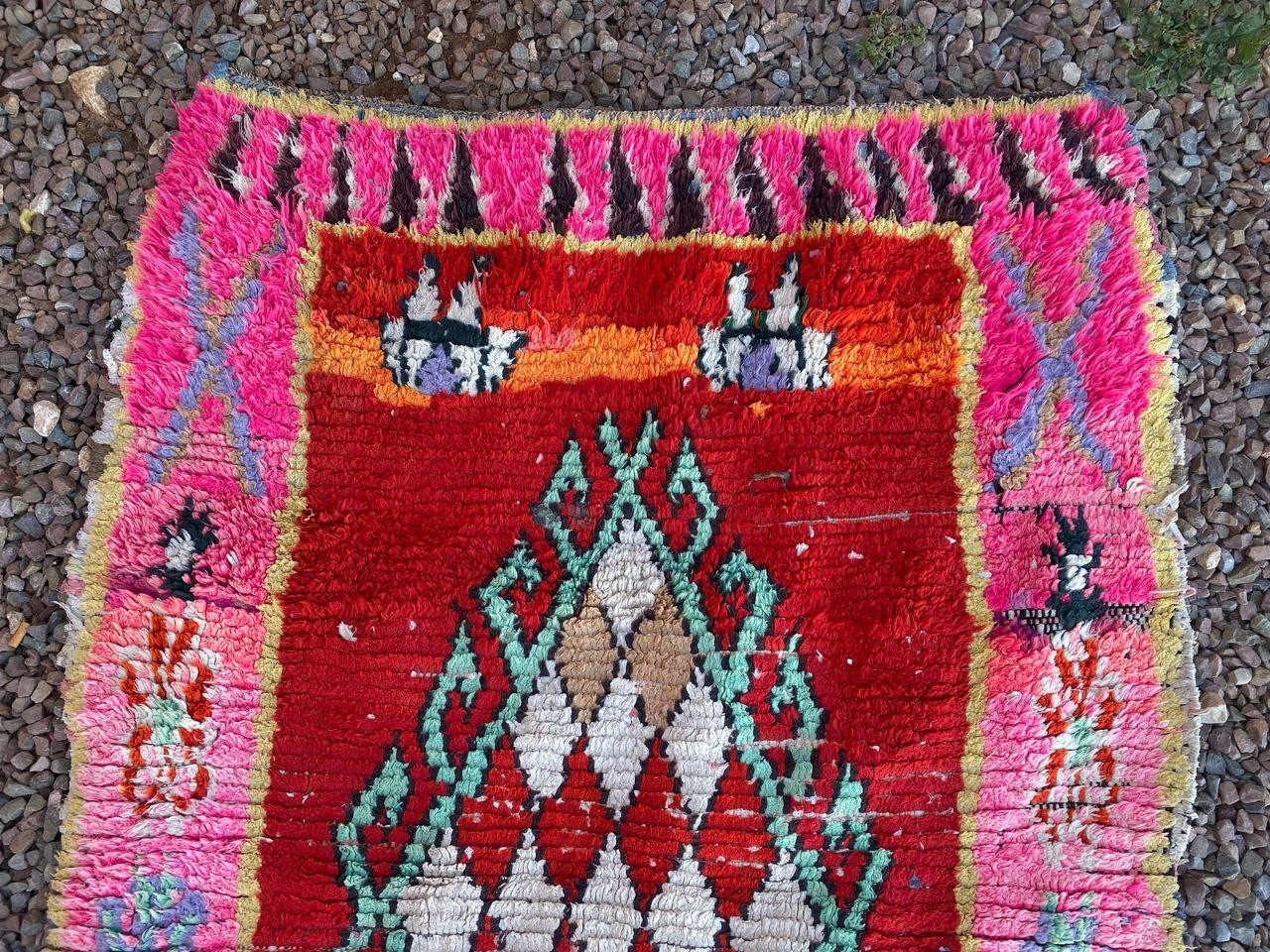 2’7×7’5 ft Moroccan Handmade Cotton Rug Unique Shaggy Berber Bedroom Vintage Rug