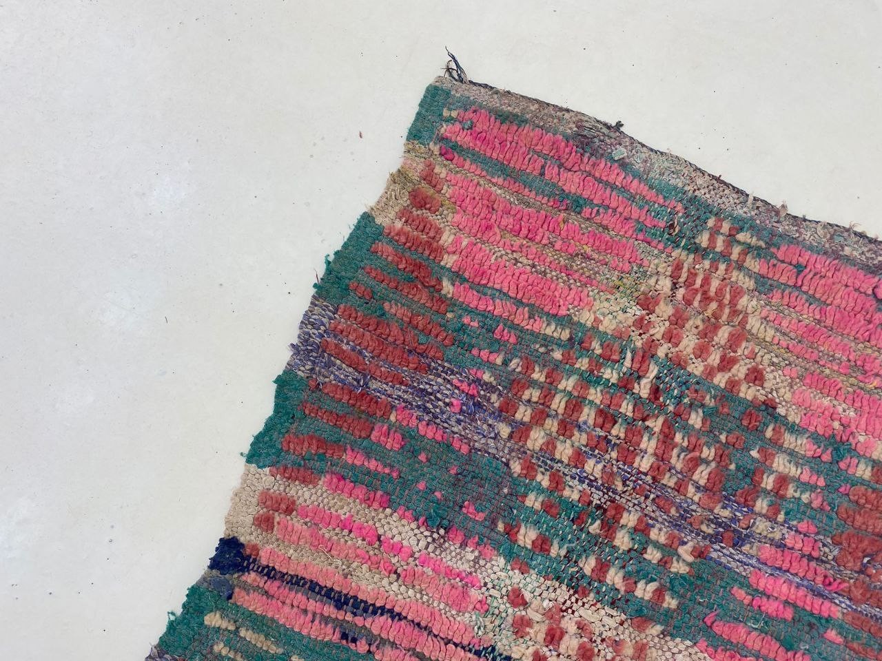 Moroccan Handmade Berber Wool Rug 1’9×6’9 Colorful Authentic Vintage Hallway Rug