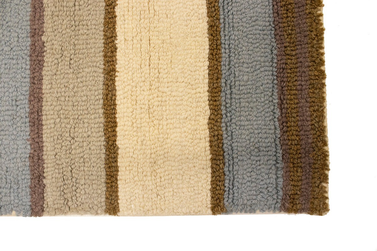 Hand-Tufted Multicolored 5×8 Stripes Rug Modern Wool Kids Room Carpet