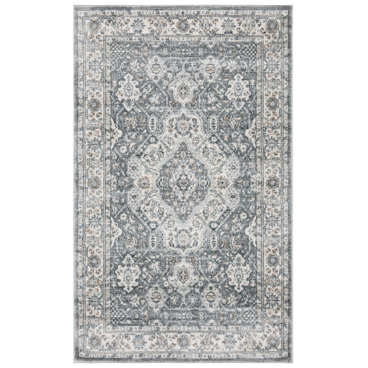 SAFAVIEH Isabella Collection ISA916F Grey / Cream Rug