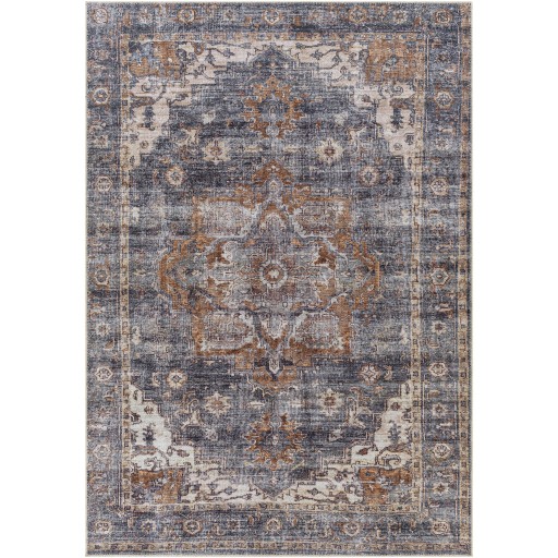 5×7 Traditional Area Rug Stain Resistant Machine Washable Low Pile Surya Rug-NEW