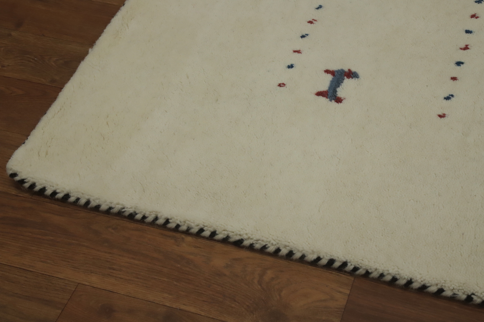 Artisan-crafted Beige Gabbeh Rug Wool Handmade Carpet 8×12 ft