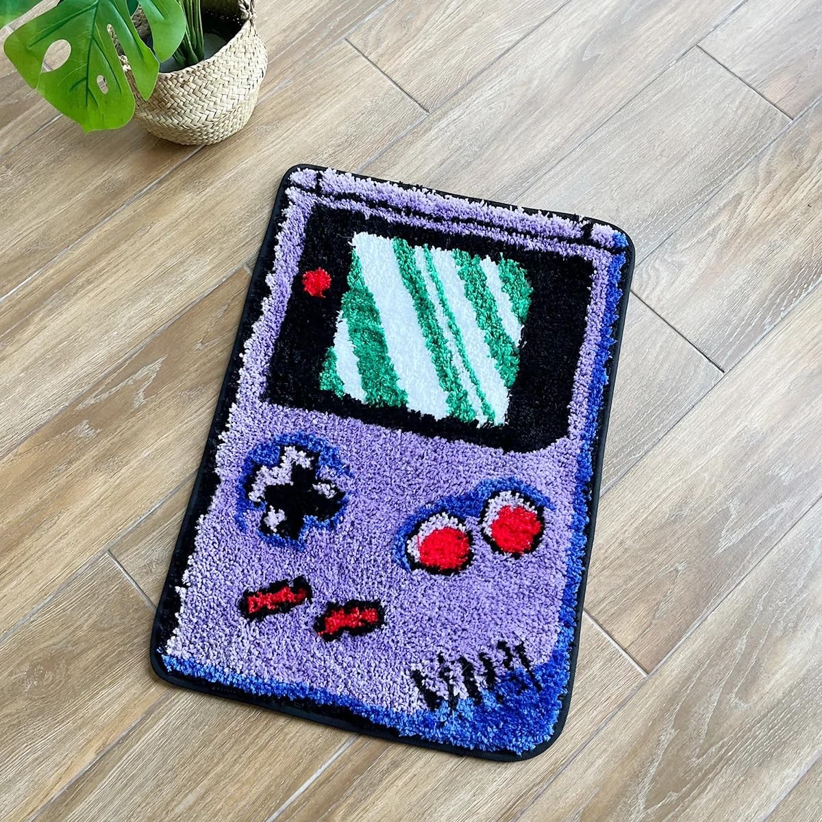 Purple Games Console Tufted Rug Funny Childhood Memories Rug Cute Flocking Ca…