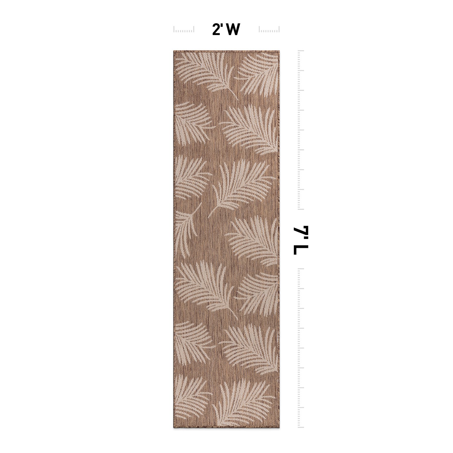 Rugshop Brown Outdoor Rugs Palm Leaves Textured Flat Weave Indoor/Outdoor Rugs