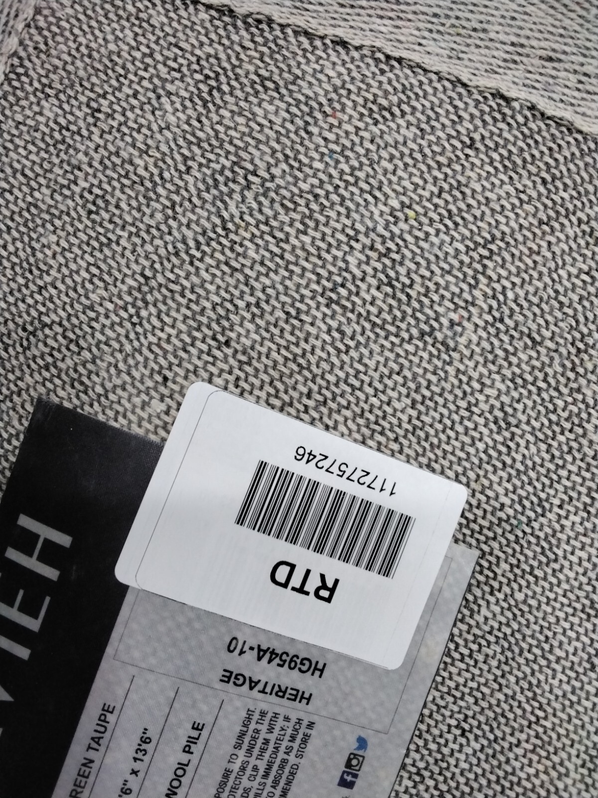 GREEN / TAUPE 9′-6″ X 13′-6″ Back Stain Rug, Reduced Price 1172757246 HG954A-10