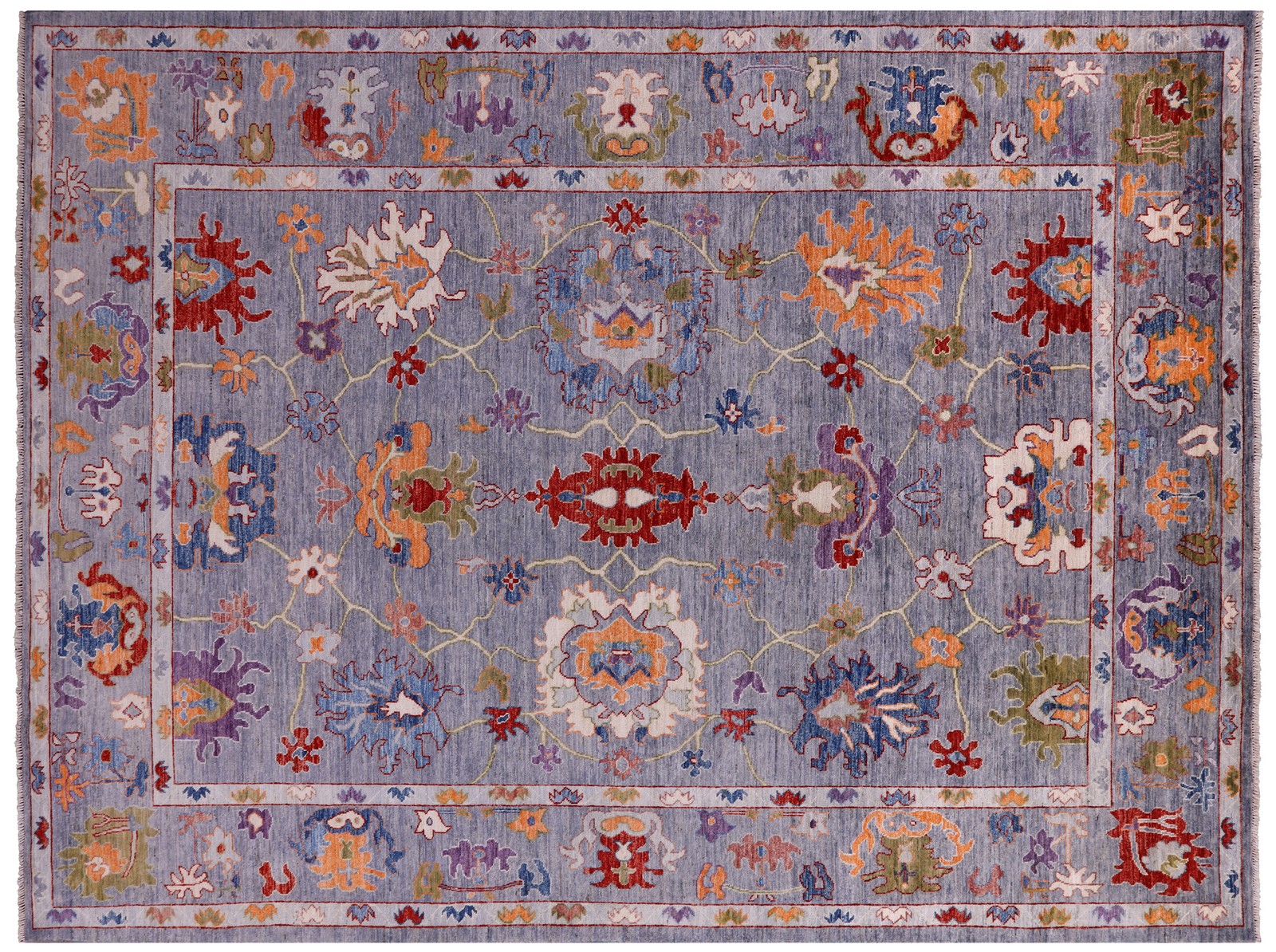 Turkish Oushak Handmade Wool Rug 9′ 0″ X 11′ 9″ – Q7982