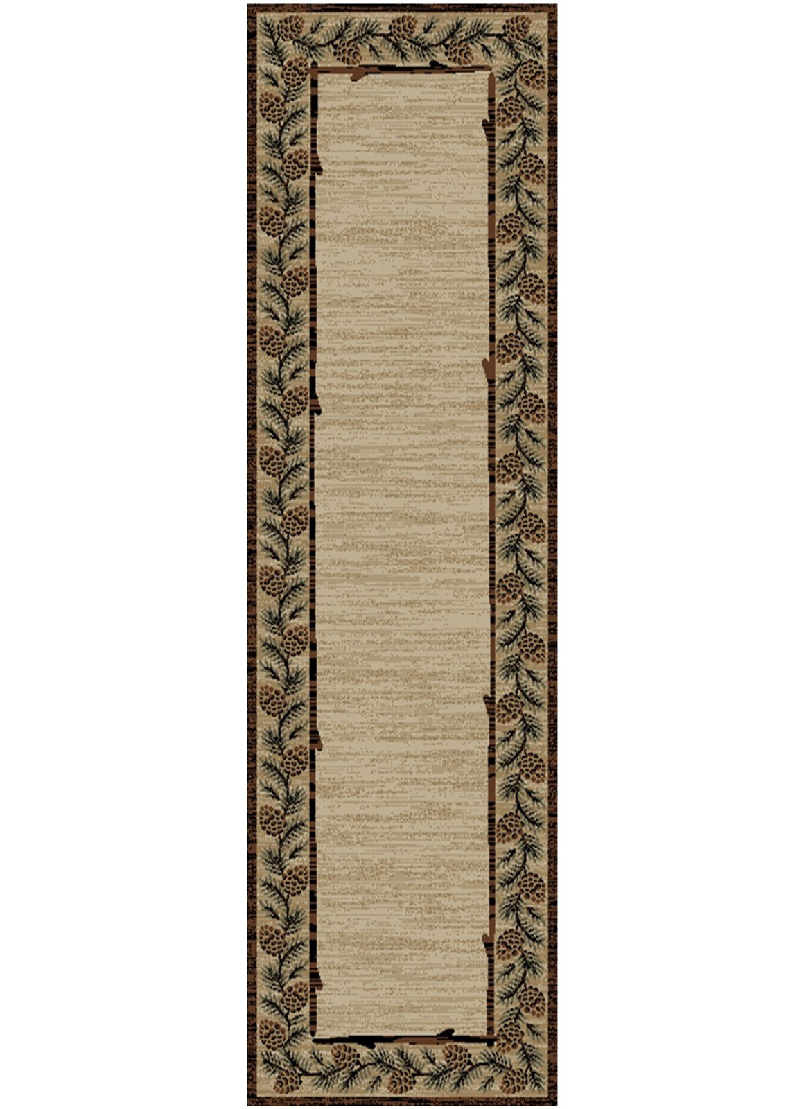 2×8 (2’3″ x 7’7″ ) Pinecone Lodge Cabin Forest Runner Area Rug *FREE SHIPPING*