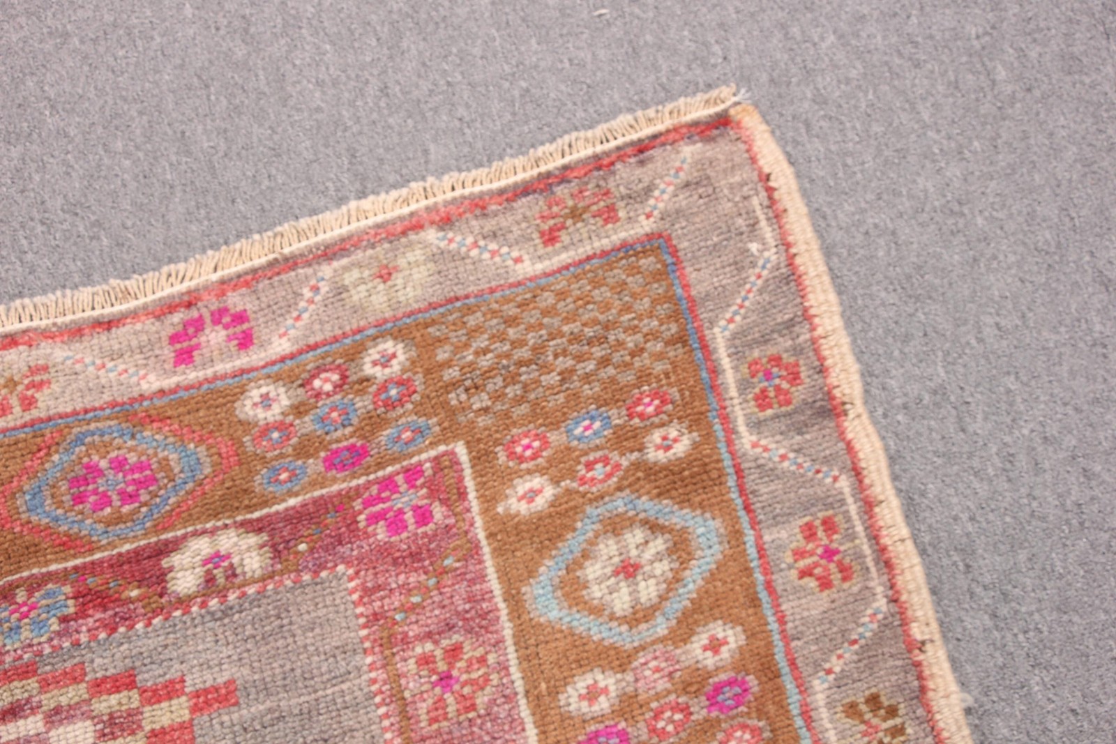 Turkish 4,4×8 ft Rug, Area Vintage Rug, Red Plants & trees Wool Rug
