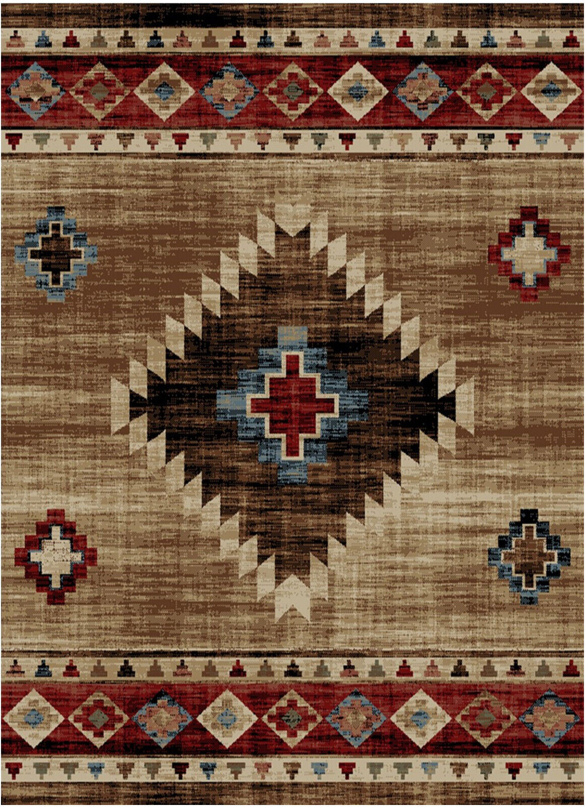 8×10 (7’10” x 9’10”) Southwestern Lodge Cabin Tribal Area Rug **FREE SHIPPING**