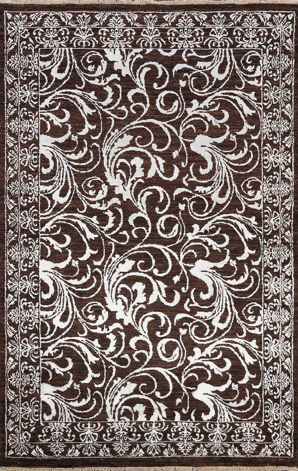 High-quality Modern Wool/ Silk Rug 4×6 ft Eye-Catching Abstract Design Rug