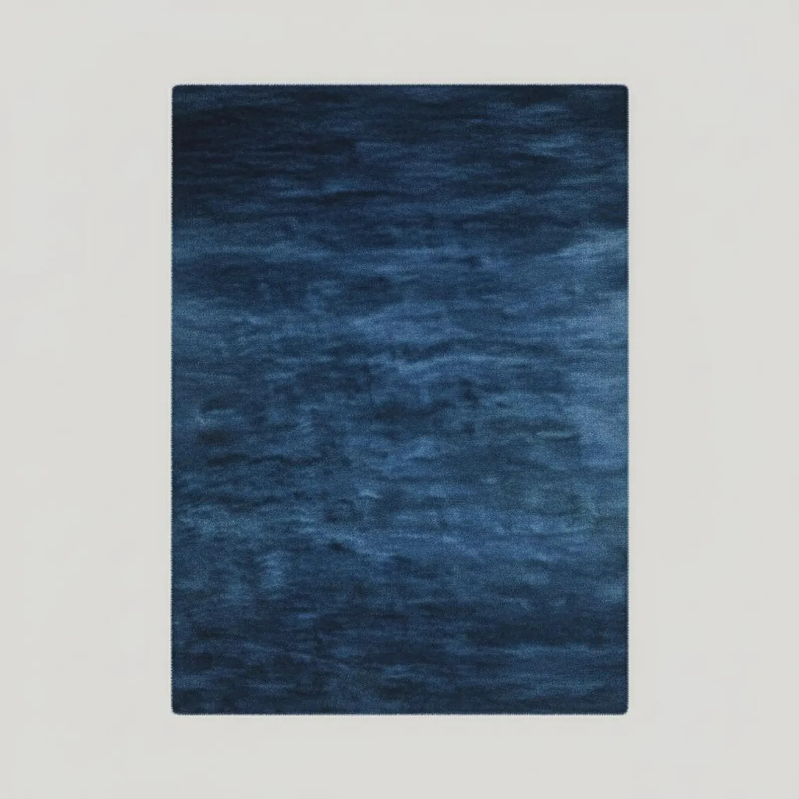 Solid Blue Hand Tufted Wool Rug Minimalist Modern Decor