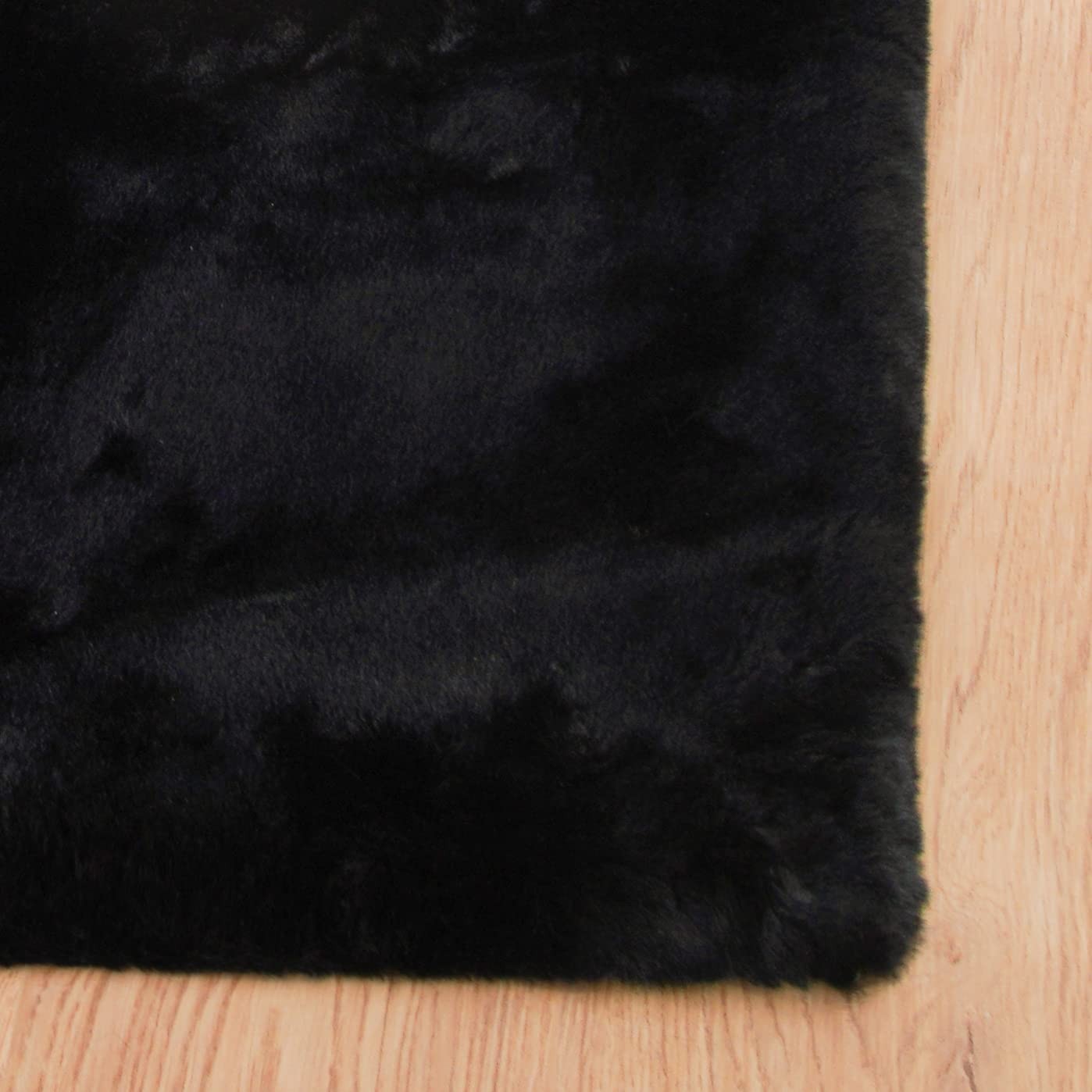 New ORINOVA Black Fluffy Rug 5×7 Area Rugs for Bedroom Fuzzy Rabbit Washable Fur