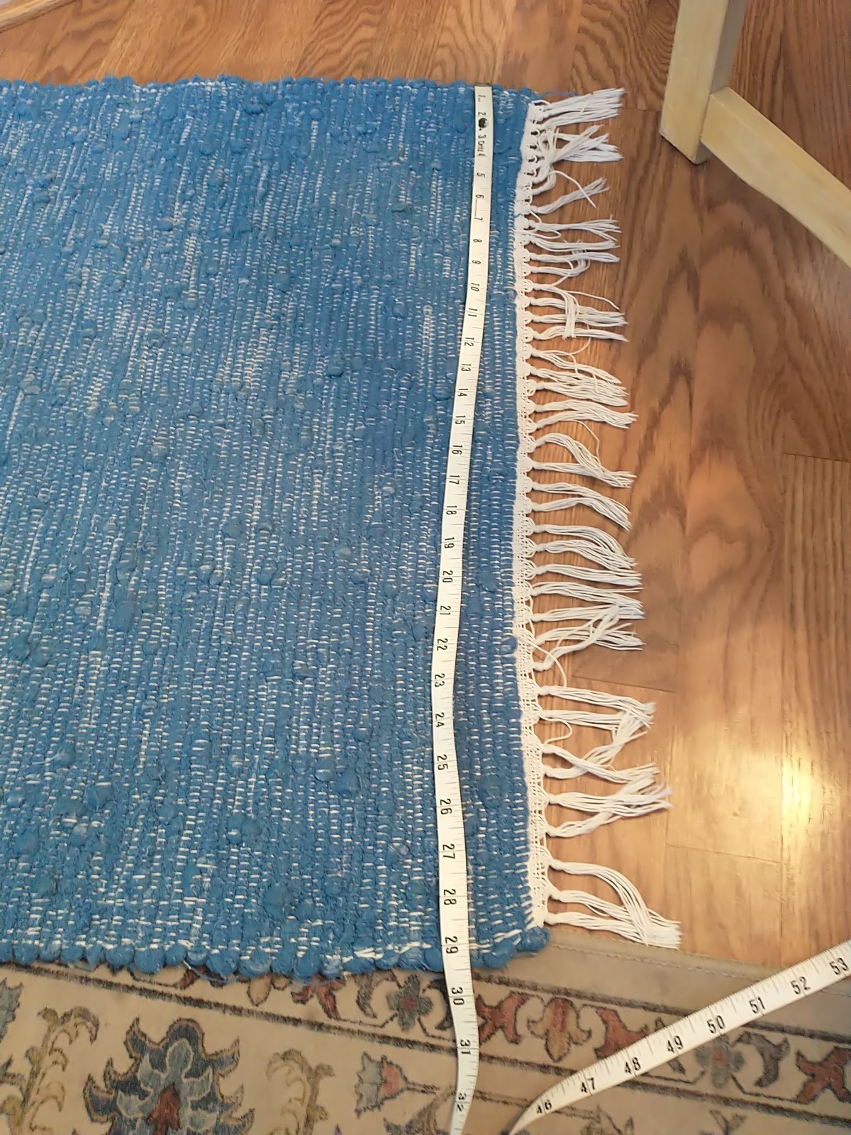 Woven Cotton Rug Turquoise Blue 29 X50 Inches Area Rug Beautiful Home Decor Pp51