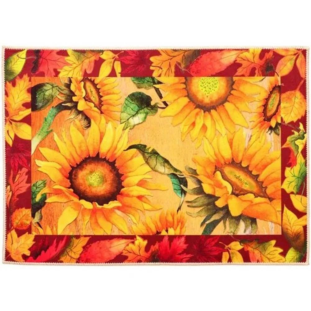 Olivia’s Home – 32″ x 22″ Accent Rug – Framed Sunflower