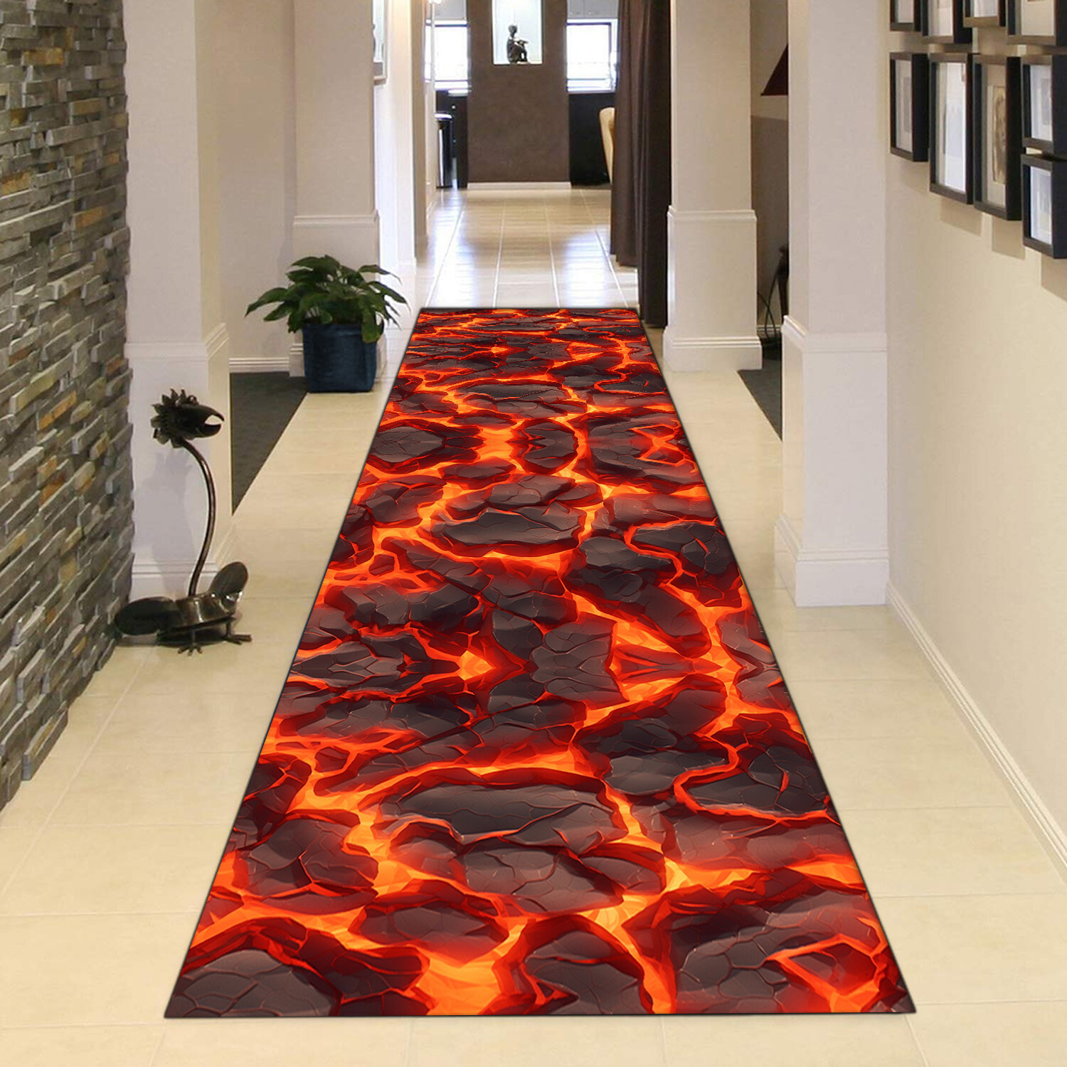 Lava Rug, Lava Runner Rug, Hot Lava Rug,Volcano Floor Rug, Lava Pattern Rug,