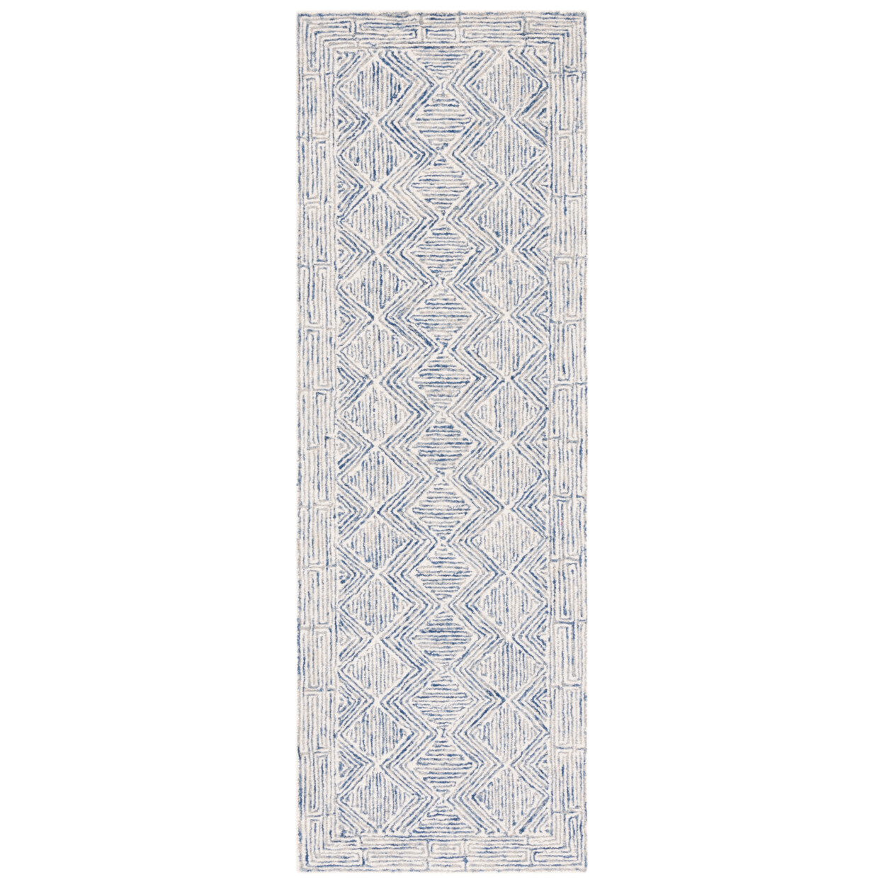 SAFAVIEH Micro-Loop MLP538M Handmade Blue / Ivory Rug