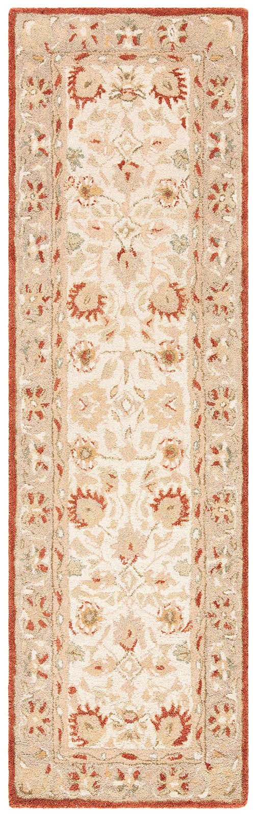 Anatolia Collection Runner Rug – 2’3″ x 10′, Beige & Rust, Handmade Tradition…