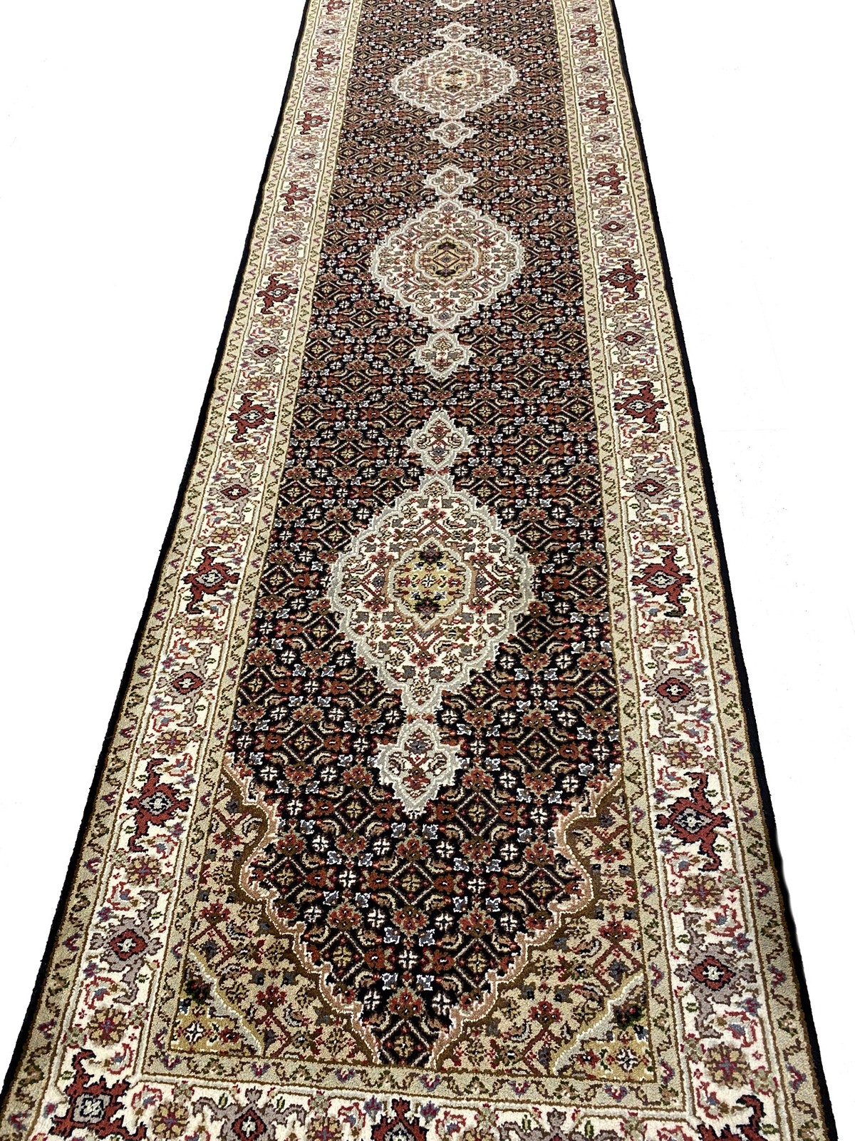 14 Feet Handmade Wool and Silk Mahii Runner #F-6960