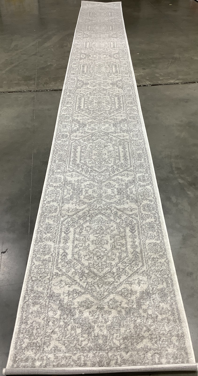 IVORY / SILVER 2′-6″ x 22′-0″ Damaged Rug, Reduced Price 1172685903 ADR108B-222