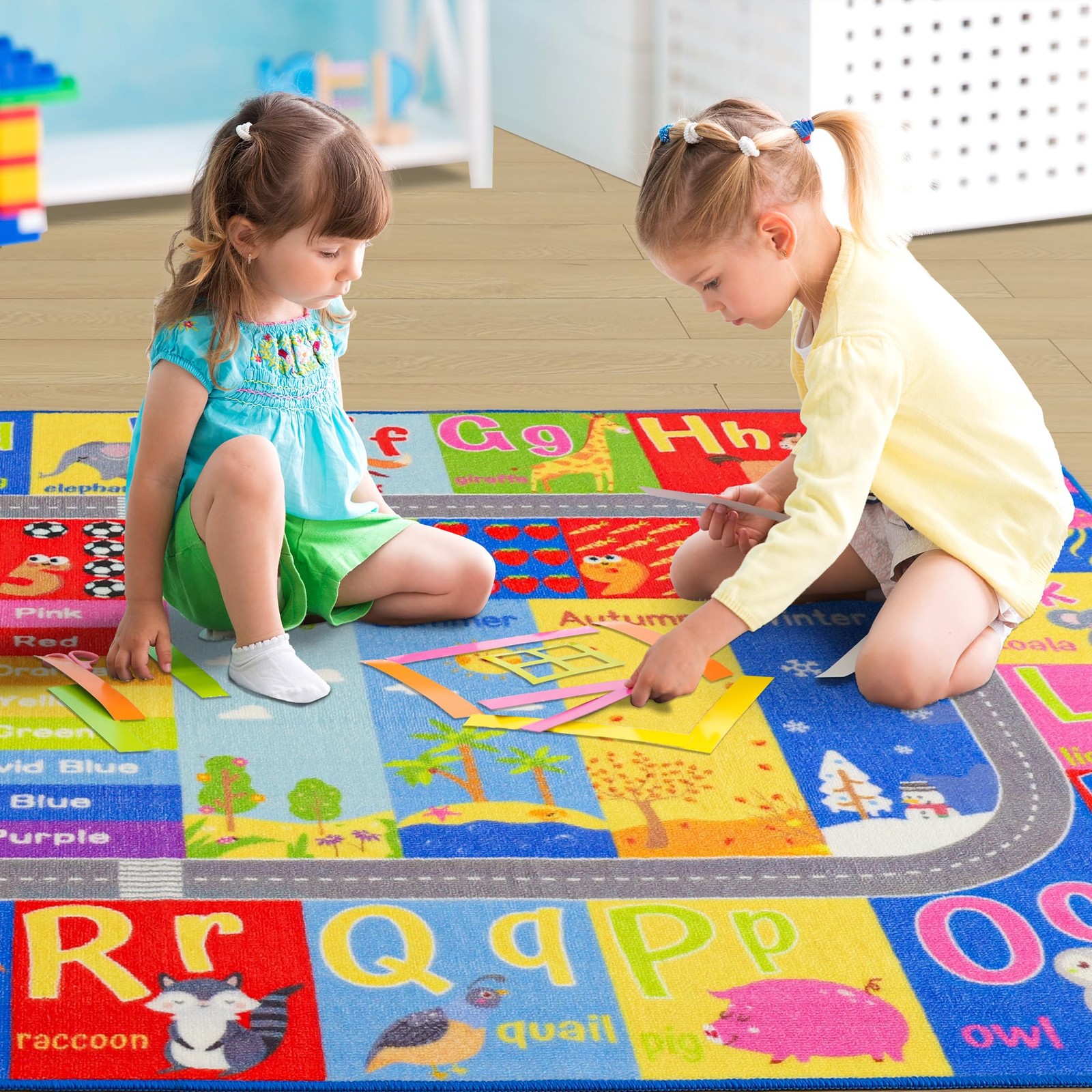 Kids Rug 3×5 Washable ABC Alphabet Numbers Playroom Classroom – Fun Learning