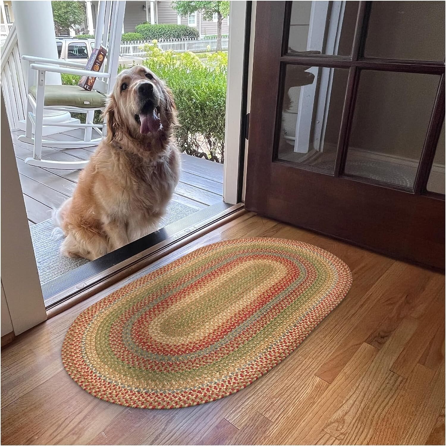 Homespice Azalea Premium Jute Braided Area Rug 20 x 30 Oval Red Tan Beige Mat
