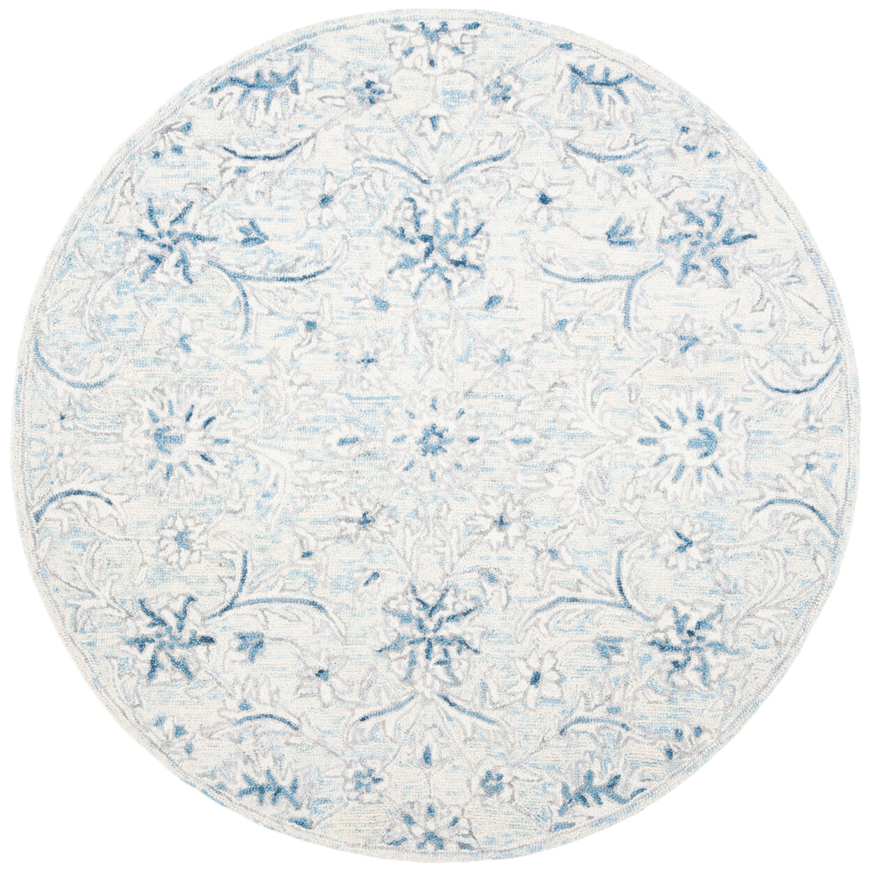 SAFAVIEH Micro-Loop MLP506M Light Blue / Ivory Rug