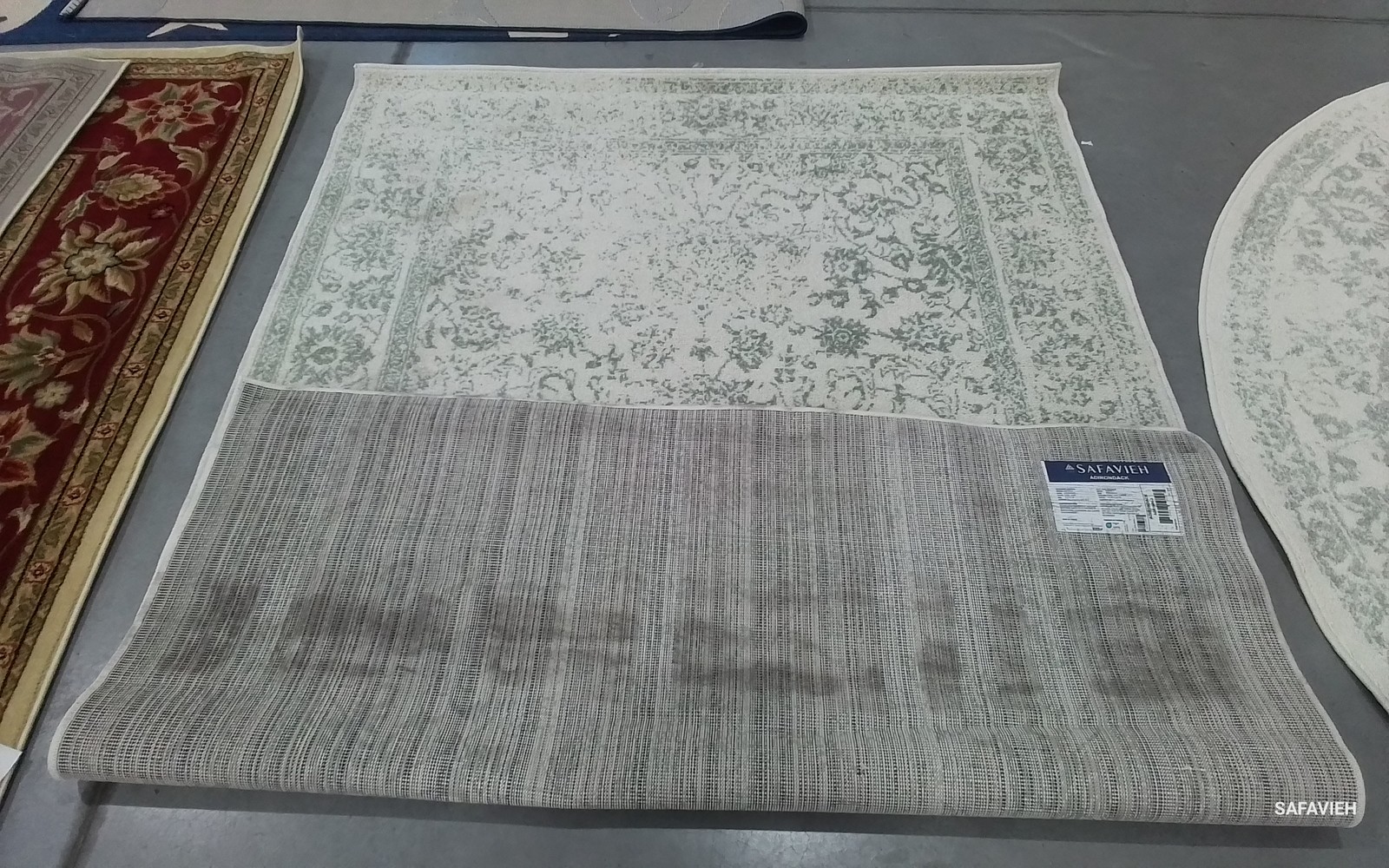 IVORY / SAGE 5′-1″ x 7′-6″ Back Stain Rug, Reduced Price 1172800958 ADR109V-5