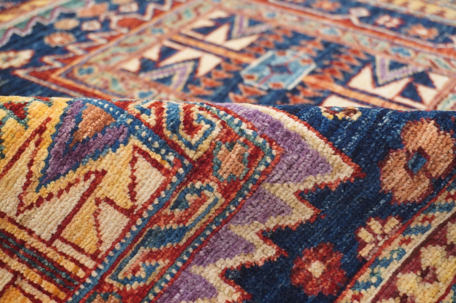5×7 ft Navy Blue Afghan Hand Knotted Veg dyes Wool Tribal Area Rug