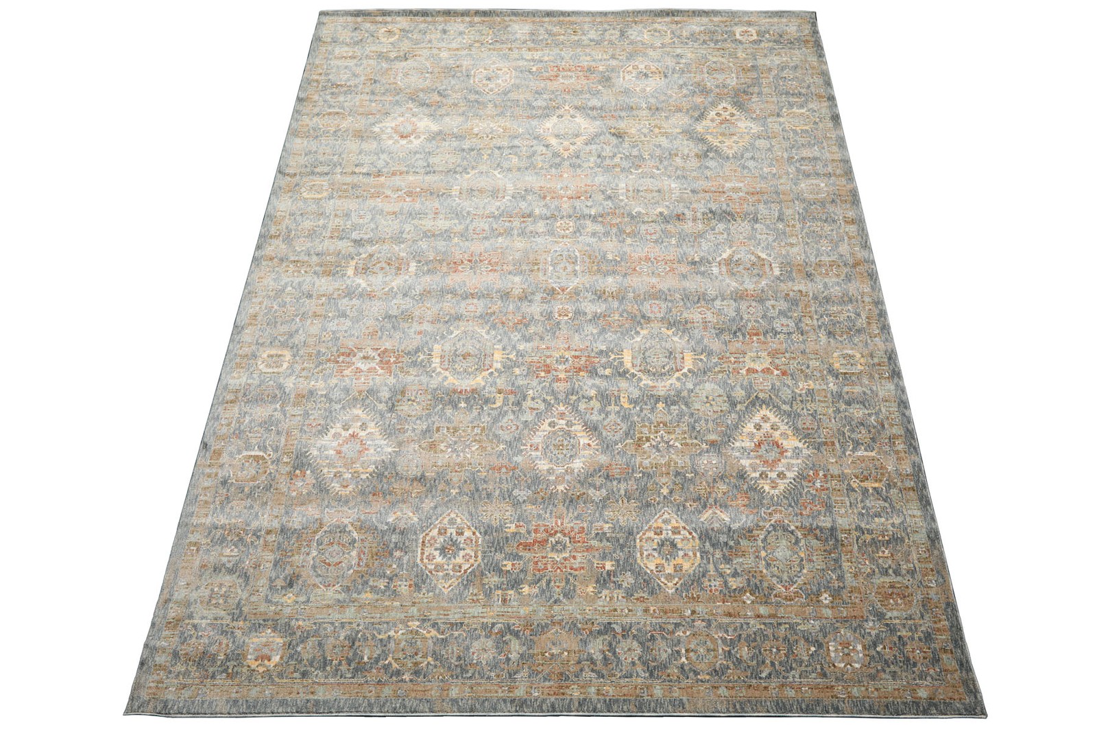 Blue Ivory Rug Multi Size silky Dense Full Pile