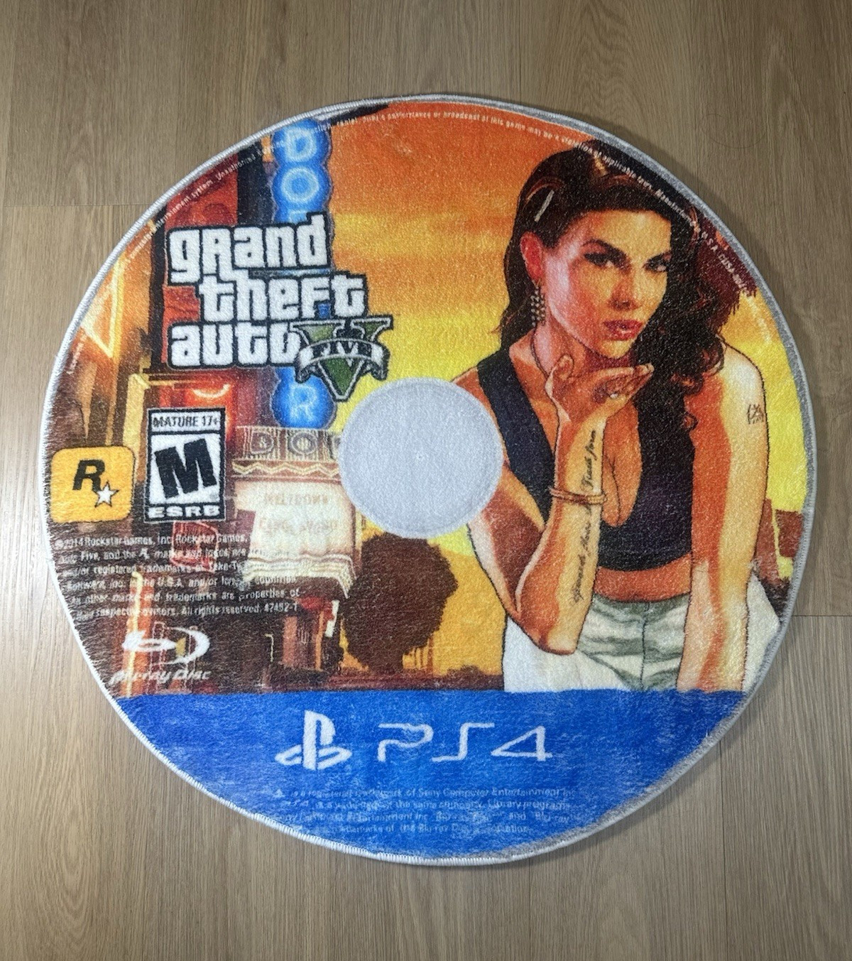 Grand Theft Auto V GTA 5 PS4 Round Disc 3 ft Area Rug