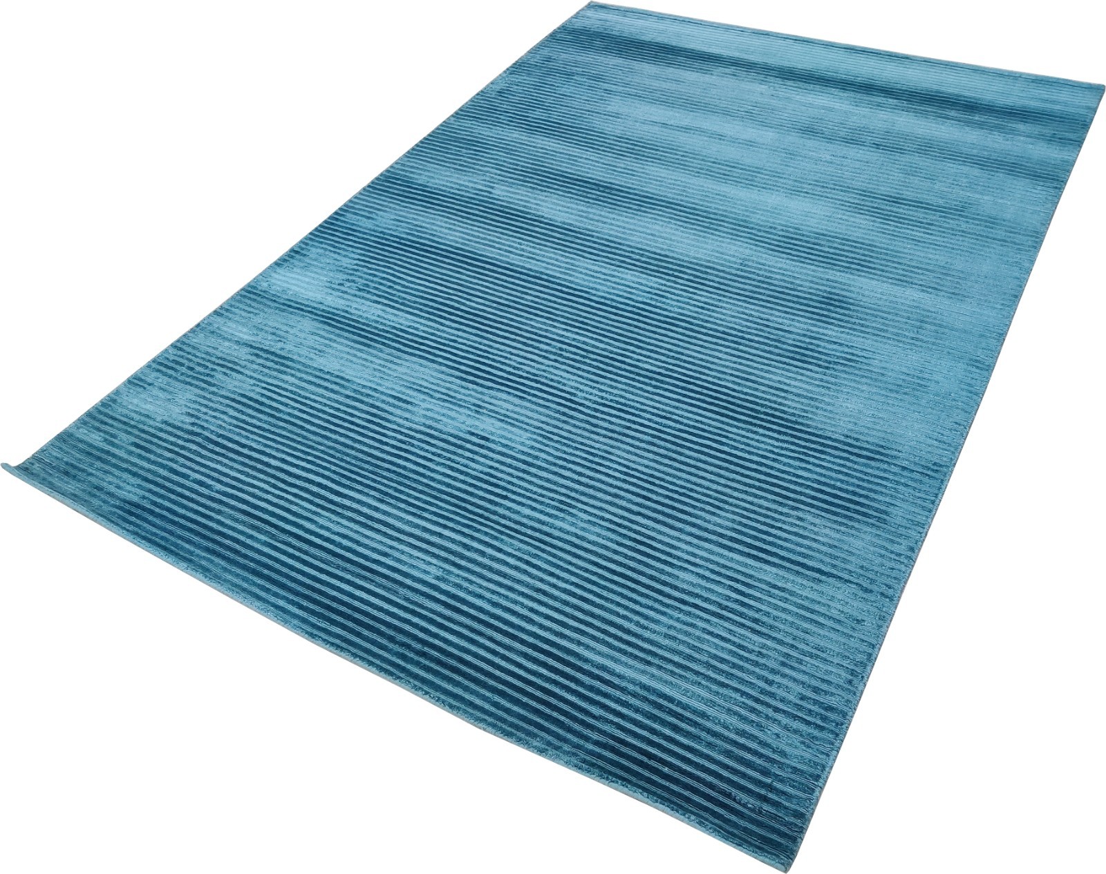 Teal 6 x 8 ft Handmade Area Rug for Living Room 100% Viscose Modern Handloom