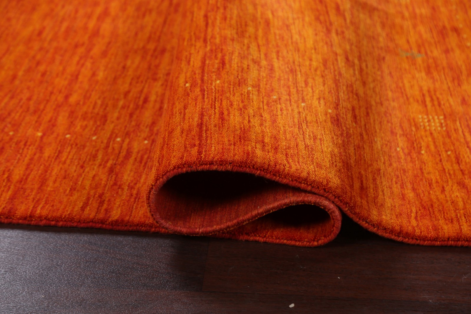 Soft and Plush Orange Wool Area Rug Hand-knotted 6×8 ft