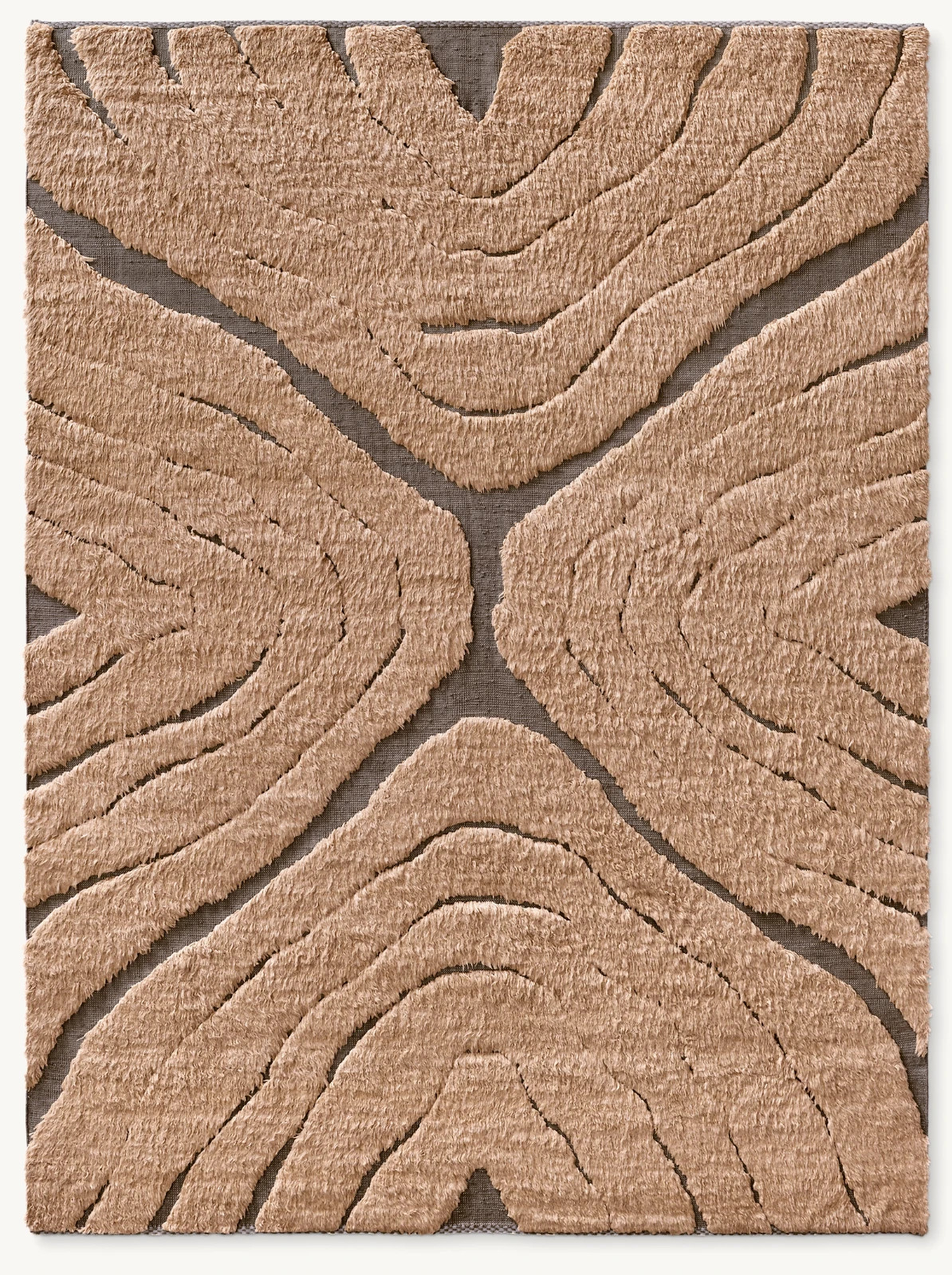 New Berber Moroccan Wool Rug Color Burnt Caramel Handmade Design Carpet Area Rug