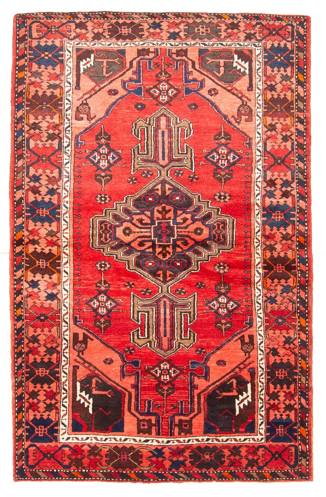 Vintage Traditional Hand-Knotted Area Rug 4’4″ x 6’9″ Oriental Wool Carpet