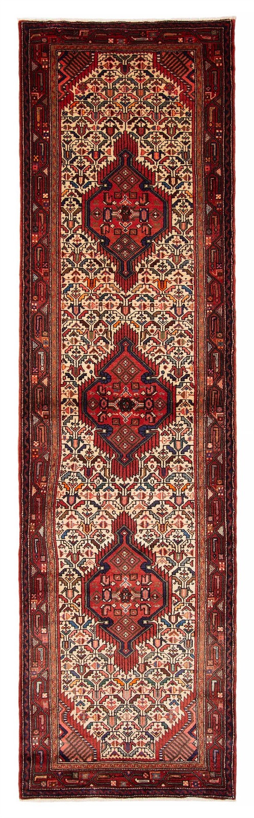 2’11” x 10’11” Vintage Hand-knotted Runner Rug Traditional Oriental Wool Carpet