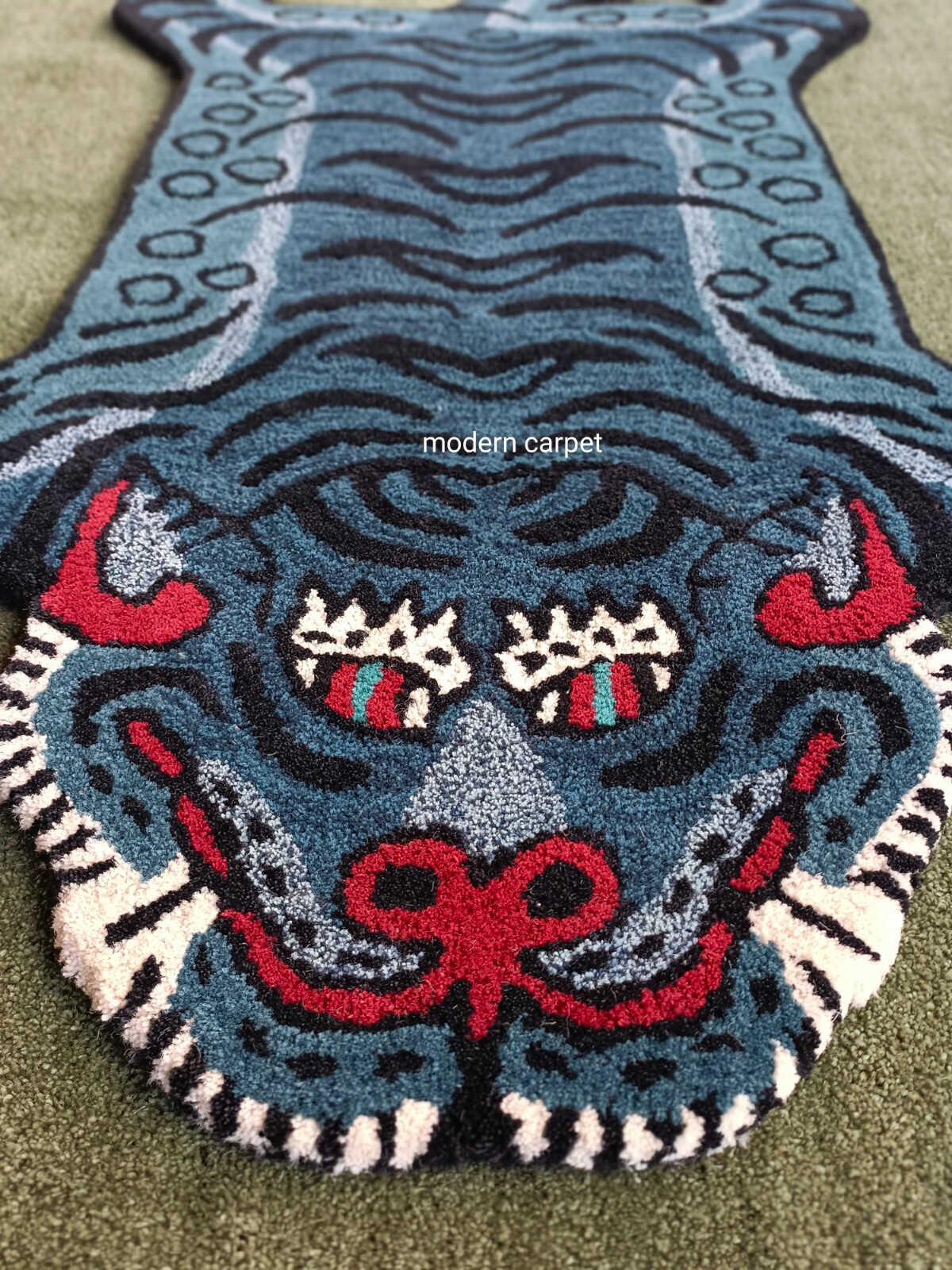 Tibetan Tiger Rugs 2×3 Feet Handmade 100% Woolen Hand Tufted For Home Decoration