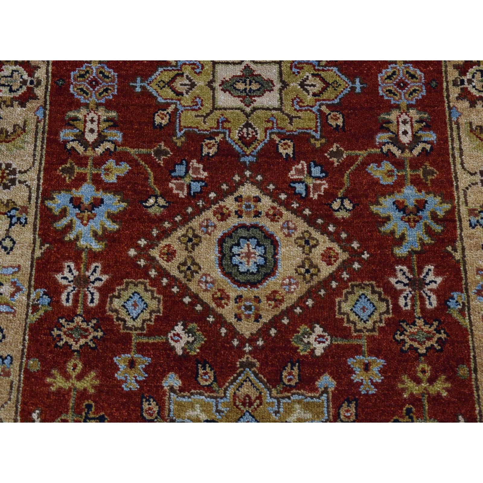 2’7″x19’10” Brick Red Hand Knotted XL Runner Karjihooz Design Wool Rug R67079