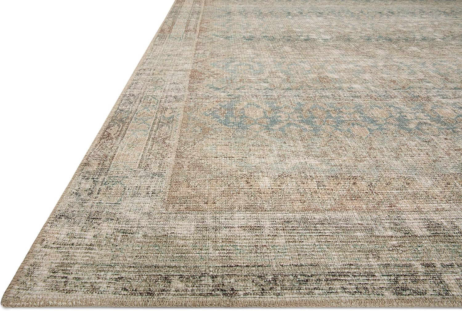 Loloi Angela Aubrey Area Rug 7’6″ x 9’6″ Jade/Natural, 0.19″ Pile Height