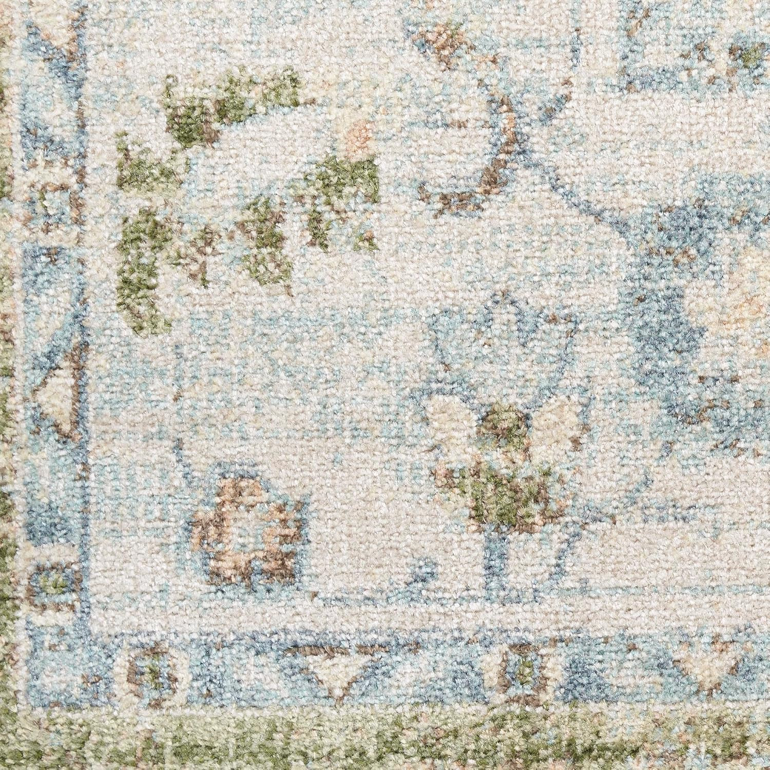 Home Astra Machine Washable Blue Green 9′ X 12′ Area Rug – Easy Clean, Non Shedd