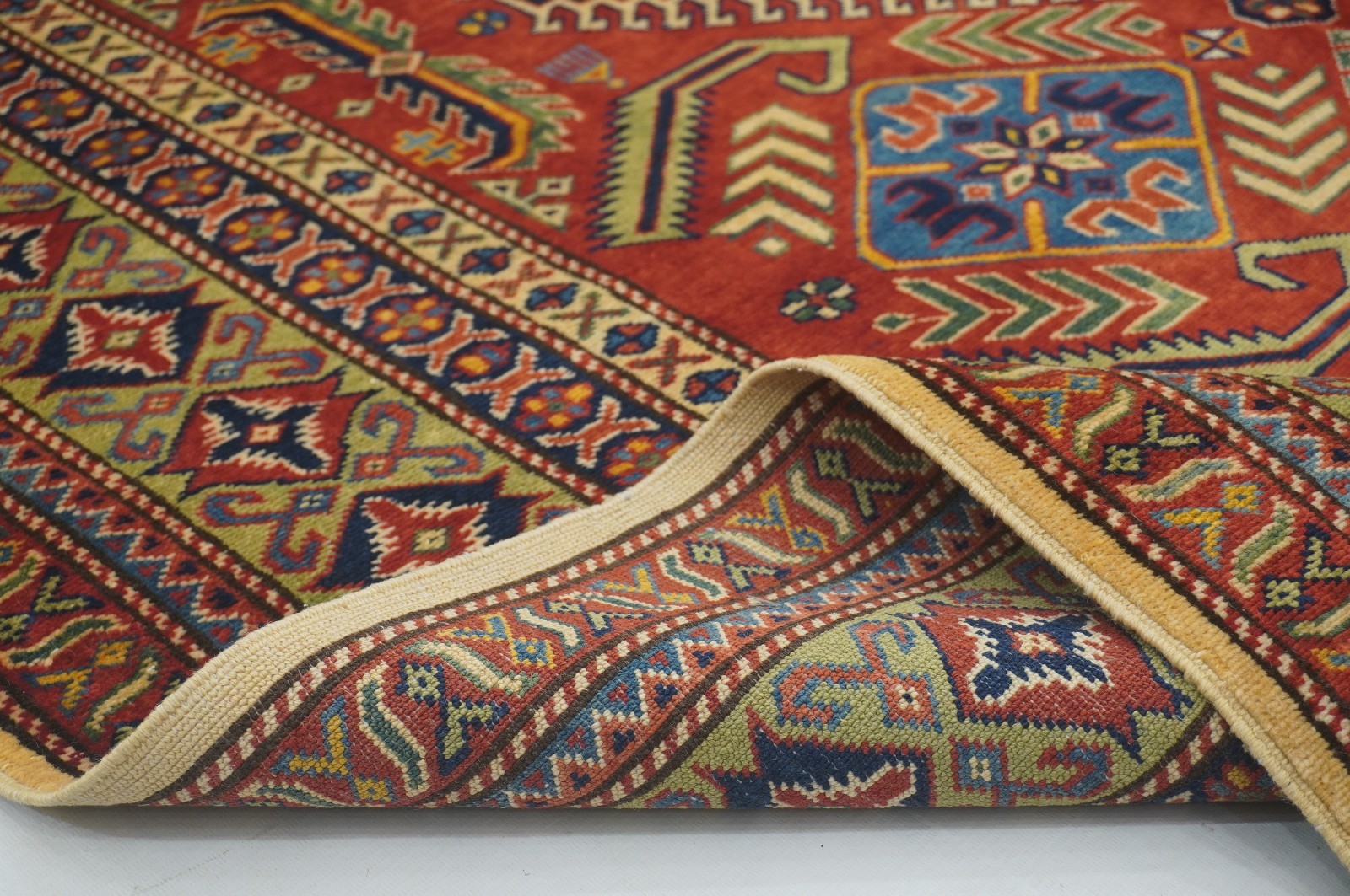 5×7 ft Red Shirvan Afghan Hand Knotted Wool Oriental Area Rug