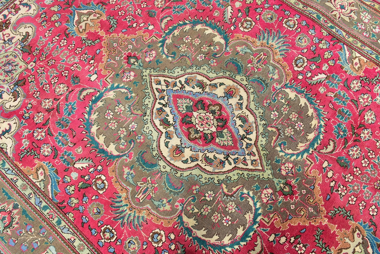 Rug, 6,6×9,4 ft Turkish Rug, Red Ombré Rug Wool
