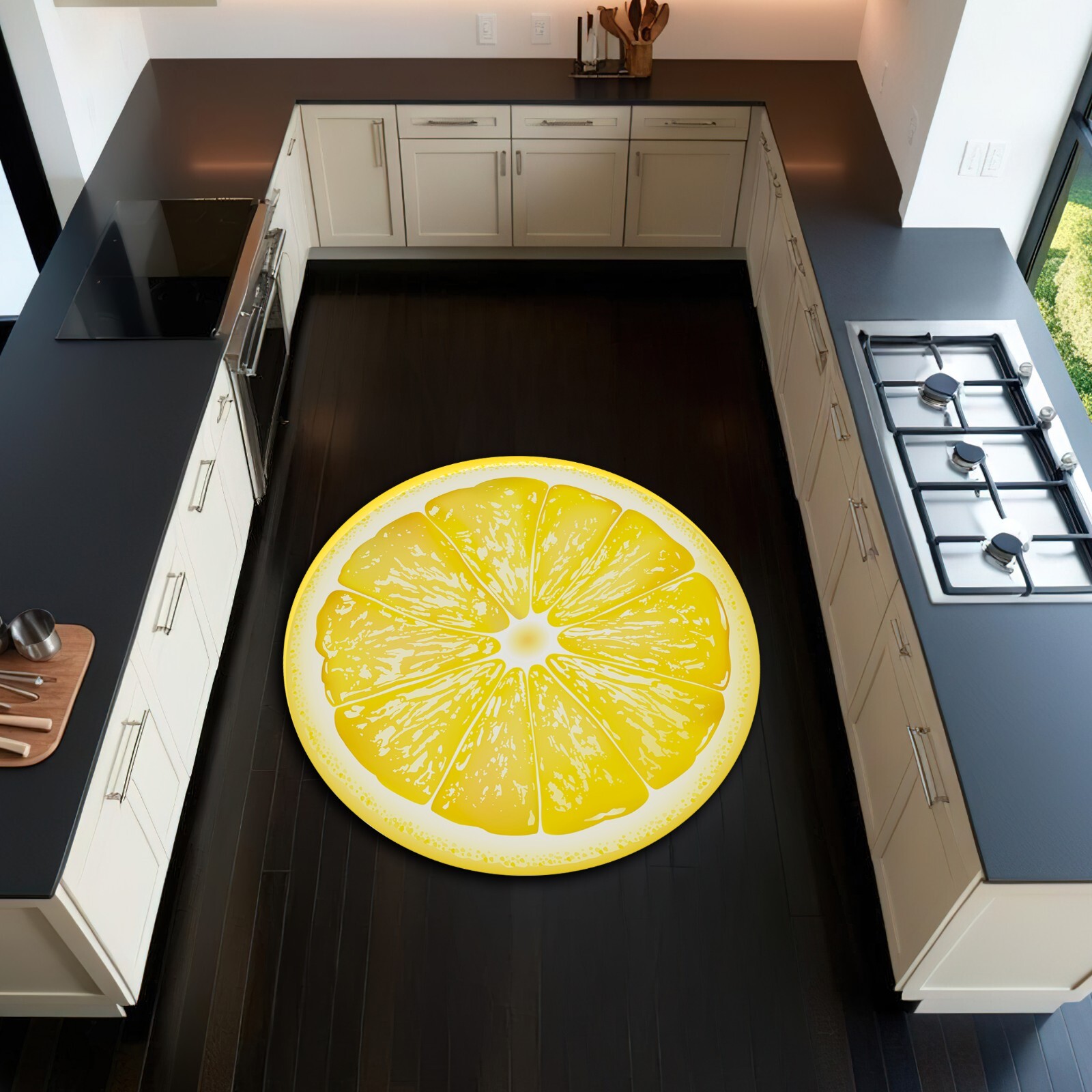 Yellow Color Lemon Rug Kitchen Carpet Kindergarten Nursery Décor 3D Mat