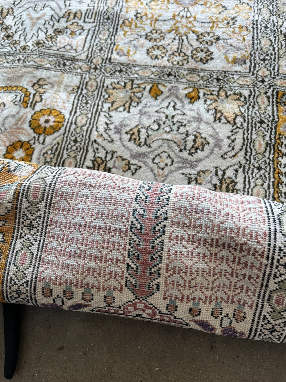 Hand-Knotted Silk 9×12 Oriental Rug -Patchwork Design