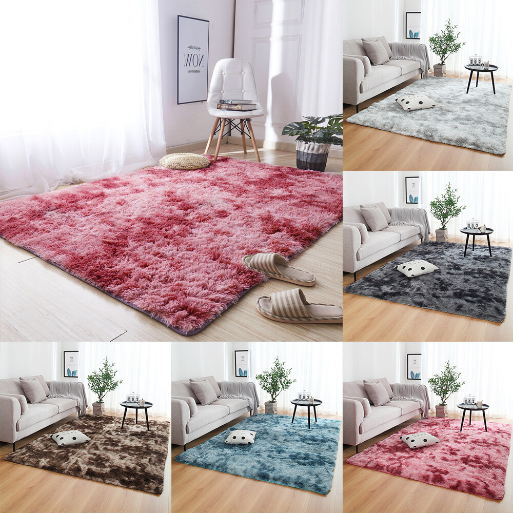 Large Shaggy Area Rugs Fluffy Tie-Dye Soft Floor Carpet Rug Bedroom Living Room