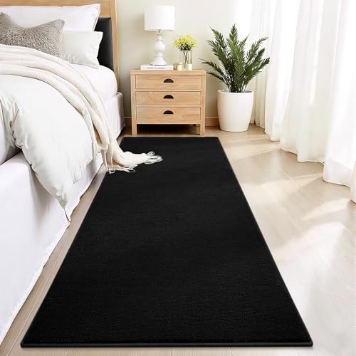 Black Hallway Runner Rug,2×6 Feet Non Slip Runners,Indoor Thickened Memory