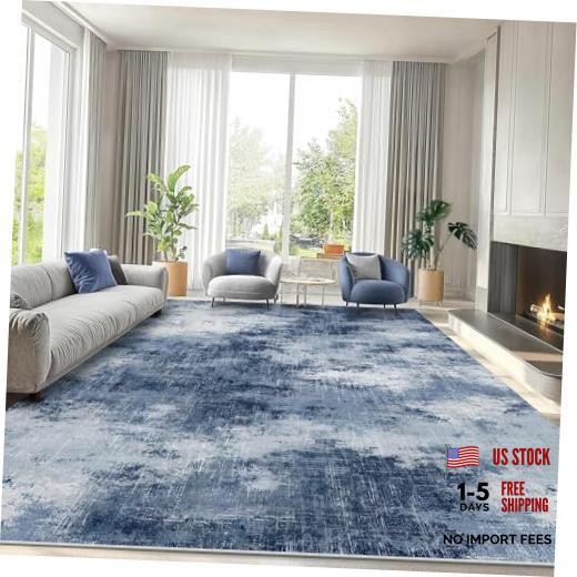 8×10 Area Rugs for Living Room, Modern Washable Rug with Non-Slip Backing &