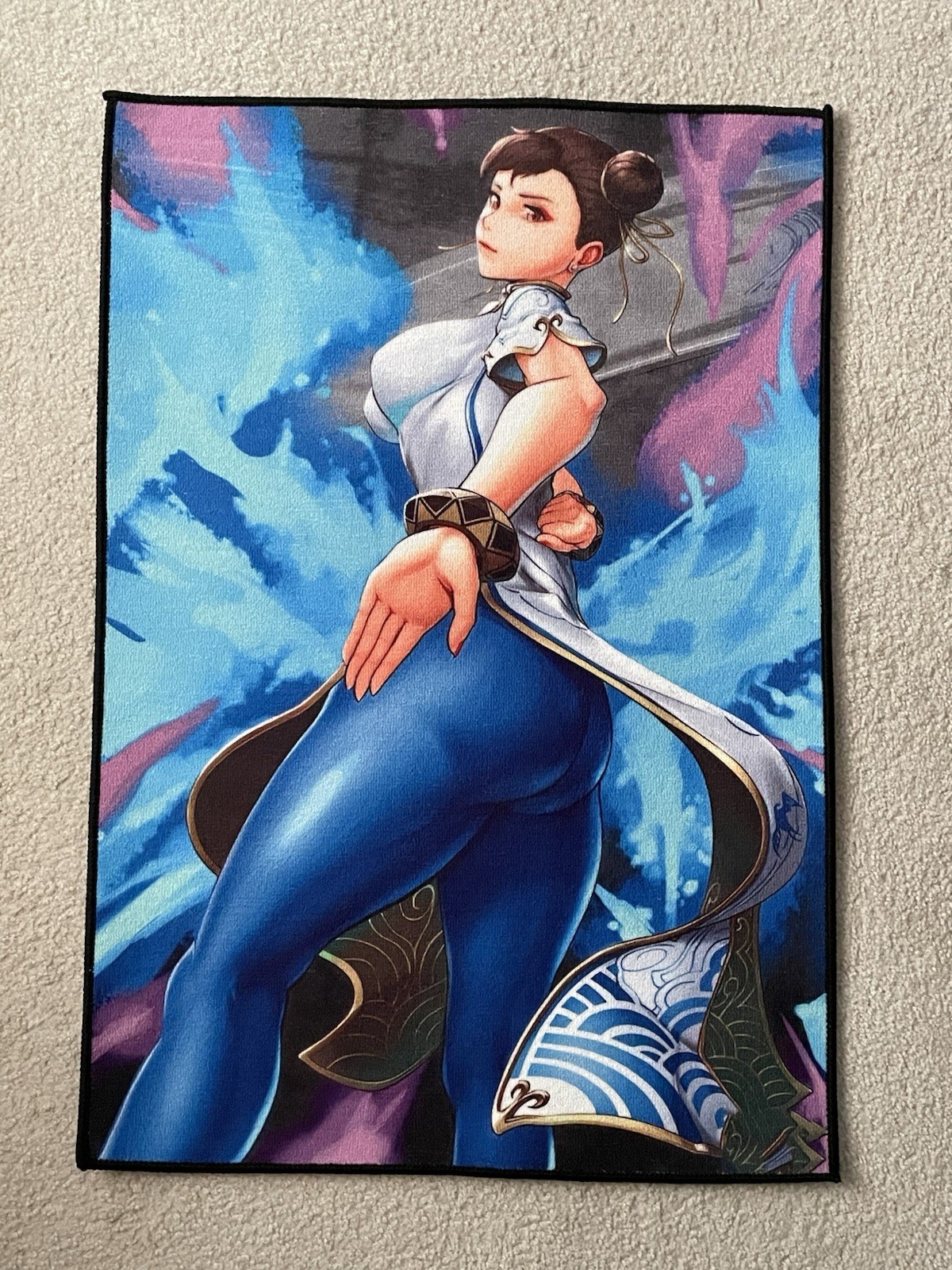 Street Fighter Chun Li Rug Mat Carpet 32” x 22” Video Game Art
