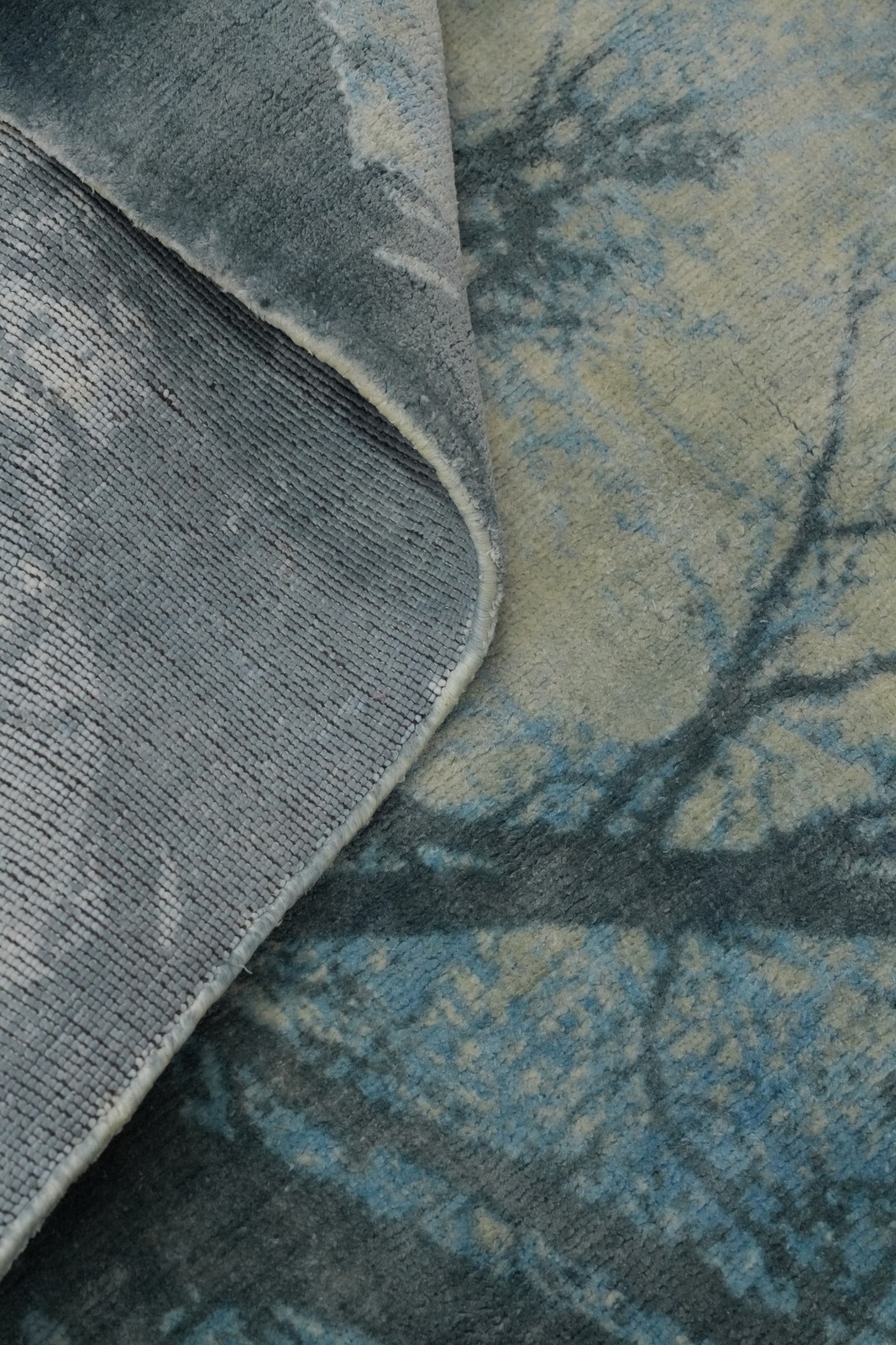Nature Print Modern Abstract Oriental Rug Contemporary Hand-made Carpet 4×6